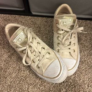 Gold & Cream Converse size 6